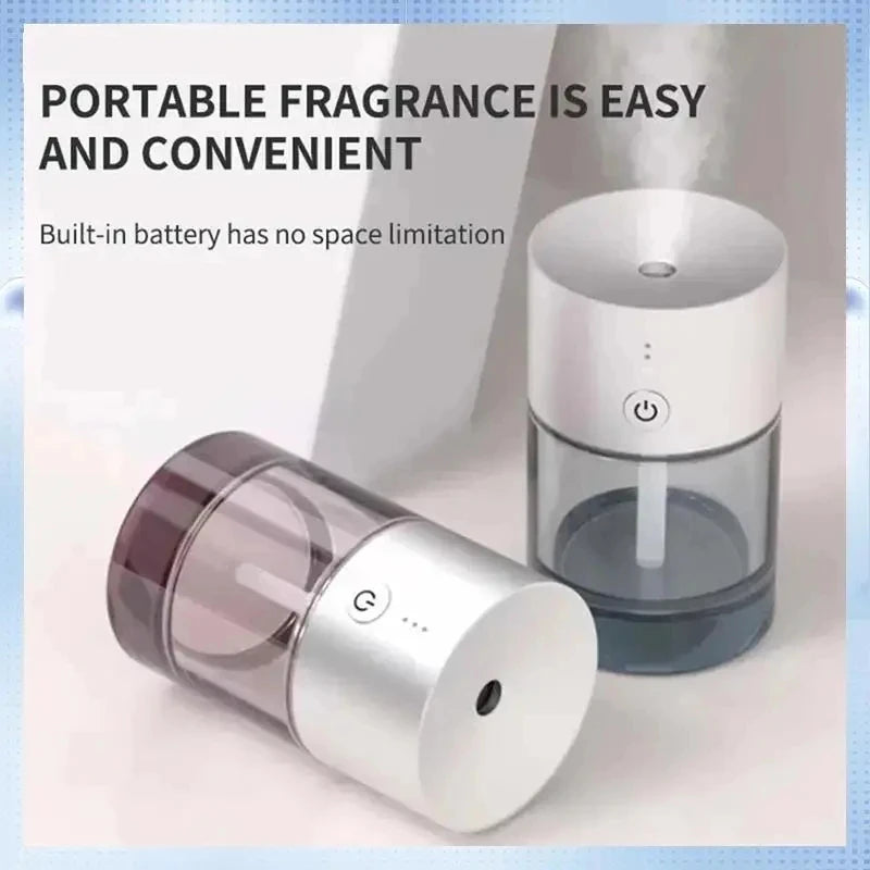 Car Air Freshener USB Rechargeable Essential Oil Diffuser Room Fragrance Diffuser Cool Mist Humidifier Auto Mini Scent Machine