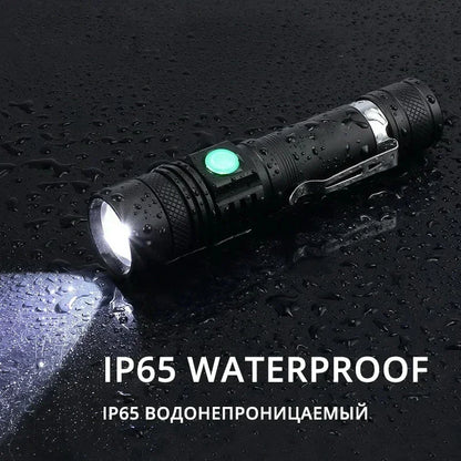 Outdoor Tactical Zoom Camping Waterproof Flash Light Aluminum Alloy Portable Torch Powerful LED Flashlight USB ReChargeable
