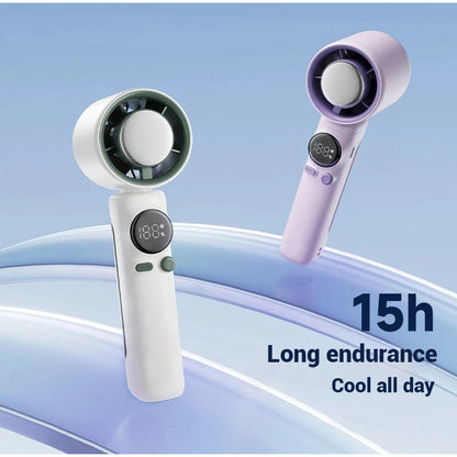 Iceable Electric Fan Portable Handheld Fan with Ice Cooler Adjustable Speed Fan USB Rechargeable Fan for Outdoor Camping Office