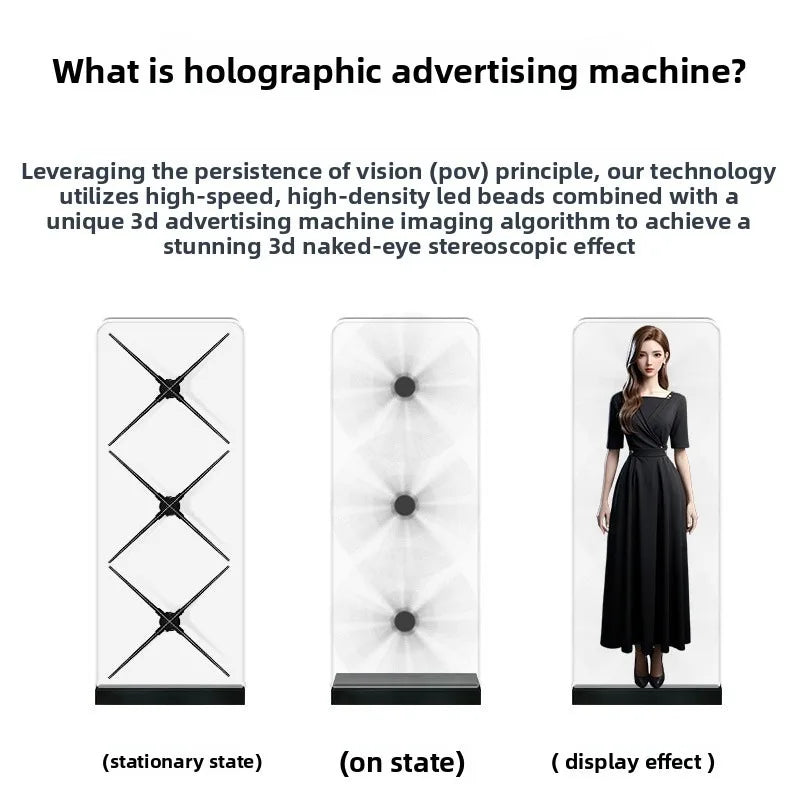Custom Ventilador Holografico Splicing Hologram Fan Projectors Display Big Size 3D Led Fan For Advertising Business Exhibition