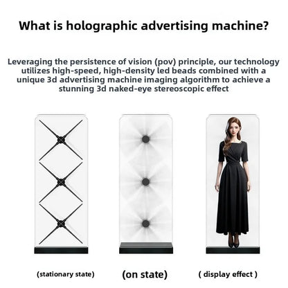 Custom Ventilador Holografico Splicing Hologram Fan Projectors Display Big Size 3D Led Fan For Advertising Business Exhibition