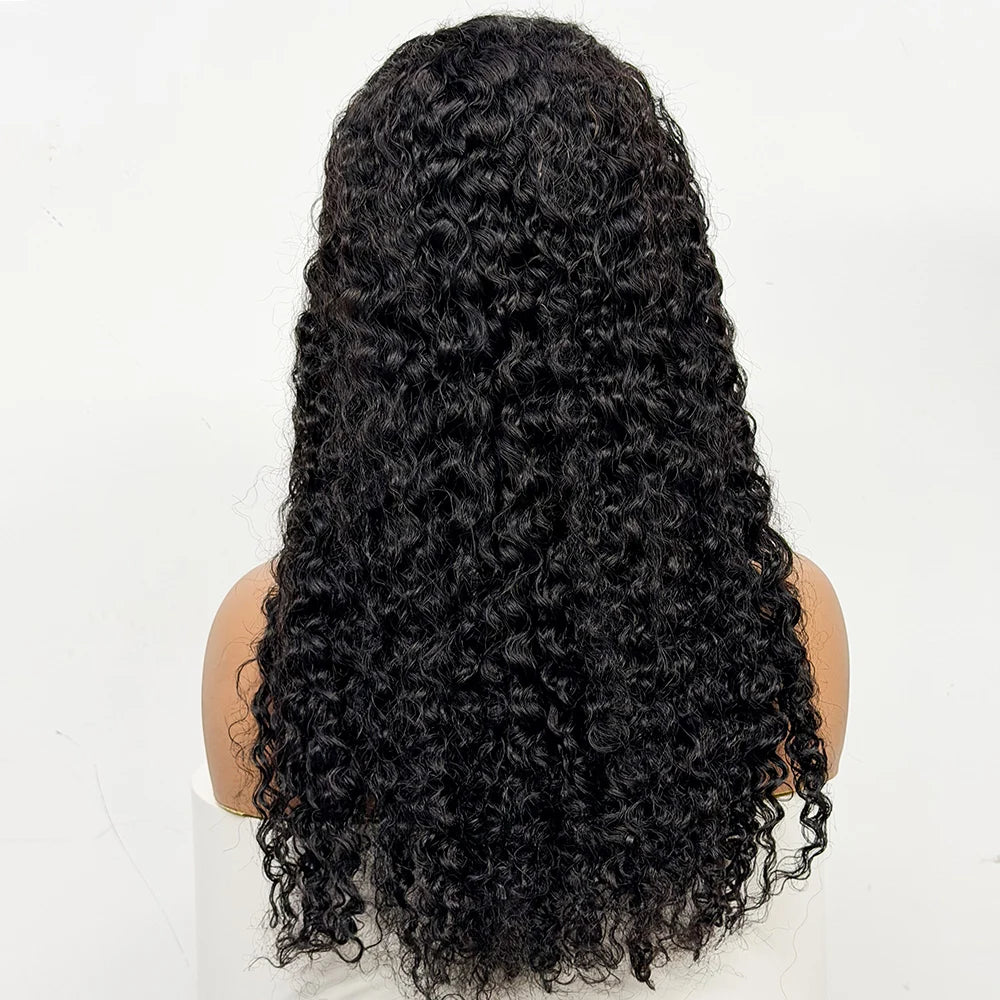24 inch Full Water Wave Human Hair Wig 100% Human Hair 300% Density 13x4 Lace Frontal Front Curly Human Hair Wig for Black Women