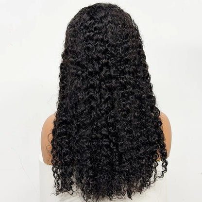 24 inch Full Water Wave Human Hair Wig 100% Human Hair 300% Density 13x4 Lace Frontal Front Curly Human Hair Wig for Black Women