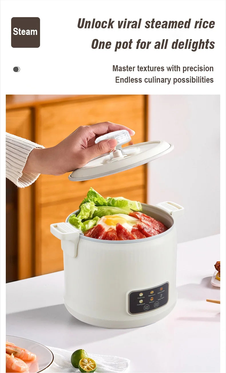 Electric Rice Cooker for 1-2 People, Multifunctional Household Hot Pot, Porridge, 1.8L Micro Pressure Rice Cooker soup making