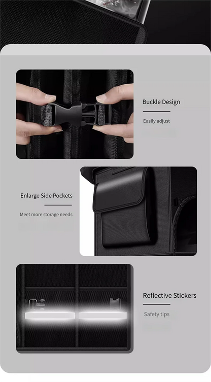 Heavy-Duty 72L Trunk Organizer for Car Large-Capacity Foladable Storage Box High-Density Oxford Cloth Waterproof Car Organizer