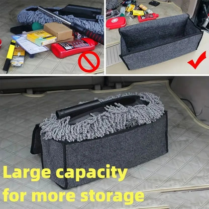 1pc Car Storage Felt Box For Dark Gray Anti Slip Storage Tools Towels Car Accessories Universal Foldable High-Quality Felt Box