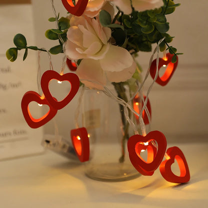 10 LED Love Heart String Lights Valentine's Day Decoration Garland Led Fairy Lights Wedding Birthday Party Decor Supplies Props