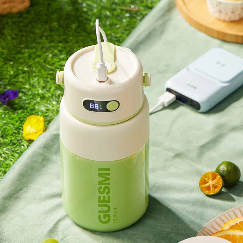 1000ML Portable Blender USB Electric Juicer Fruit Mixers Fruit Home Smoothies Mixer Multifunctional Juice Maker Machine Blender