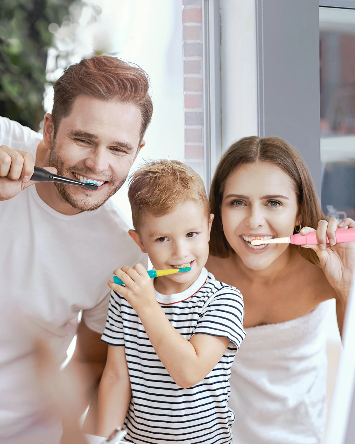 Fairywill 2001 Family Kids Sonic Electric Toothbrush Rechargeable Soft Tongue Cleaner Smart Timer and 3 Modes 4 Hours Charge