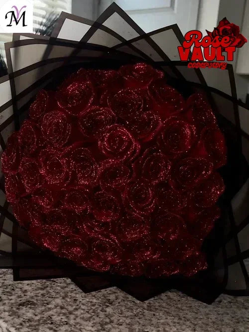 30/50 pcs 7/6 cm Glitter artificial flower rose Mother's/Valentine's Day girl friend wife DIY bouquet gifts for wedding Birthday