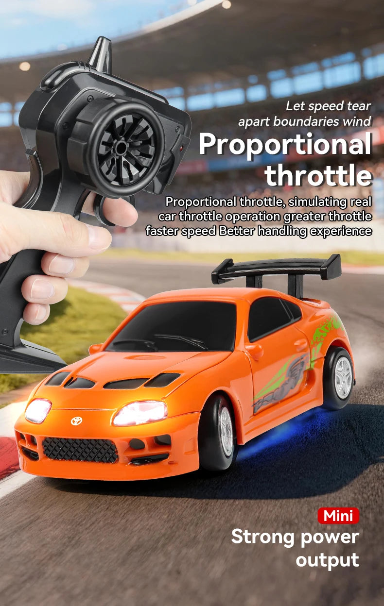Lighting RC Cars 2.4Gh Remote Contorl 1/64 Stunt Drift Car 2WD High Speed Model Vehicle Toy Gifts For Boys Girls Children Adults