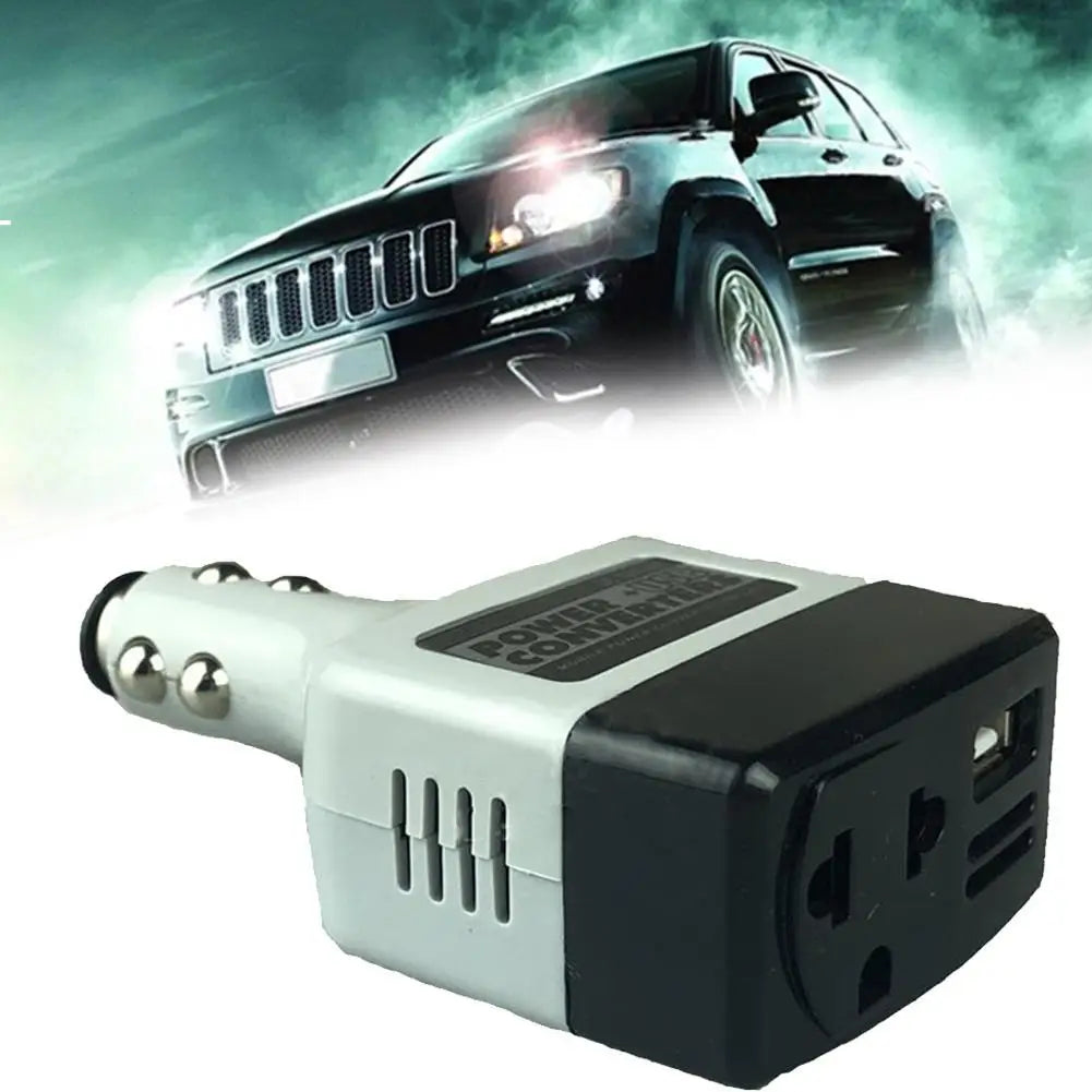 12V 24V DC to AC 220V Portable Car Power Inverter Adapter Plug Converter with USB on-board charger