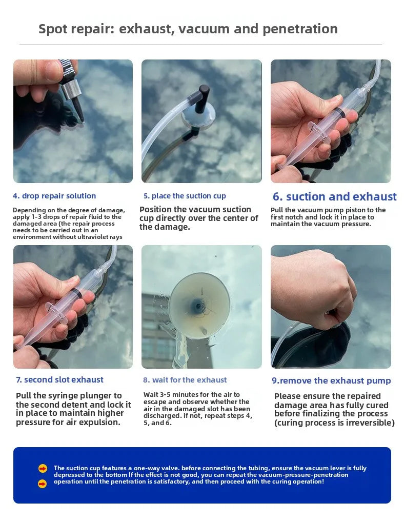 Car Glass Repair Kit - Removes Scratches, Fixes Windscreen Cracks for Cars/Trucks/Motorcycles, Auto Glass Recovery Set