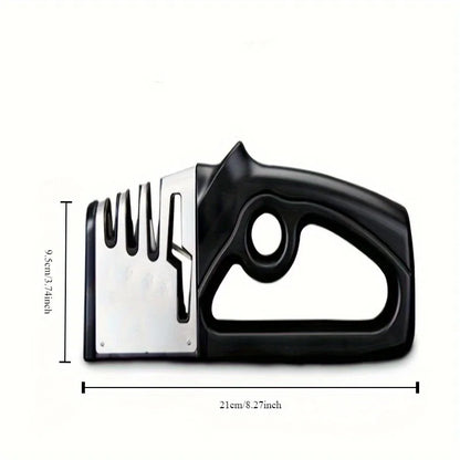 Professional 4-in-1 Knife & Scissors Sharpener with Diamond Blades - Fast Sharpening, Ergonomic Handle, Portable for Kitchen
