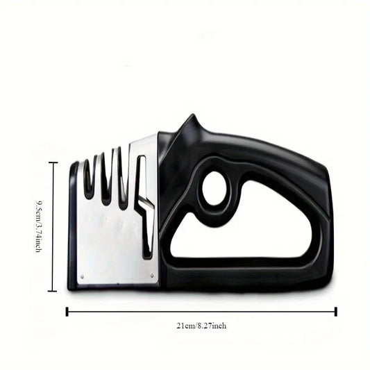 Professional 4-in-1 Knife & Scissors Sharpener with Diamond Blades - Fast Sharpening, Ergonomic Handle, Portable for Kitchen