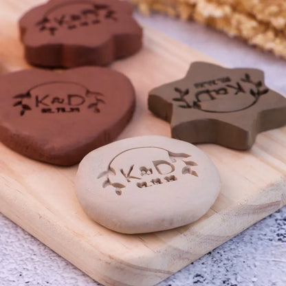 Valentine's Day Wedding Custom Clay Seal Set - 22/25/30/35/40mm Customizable Pottery Design Craft Tool with 1 Handle, Clay Craft