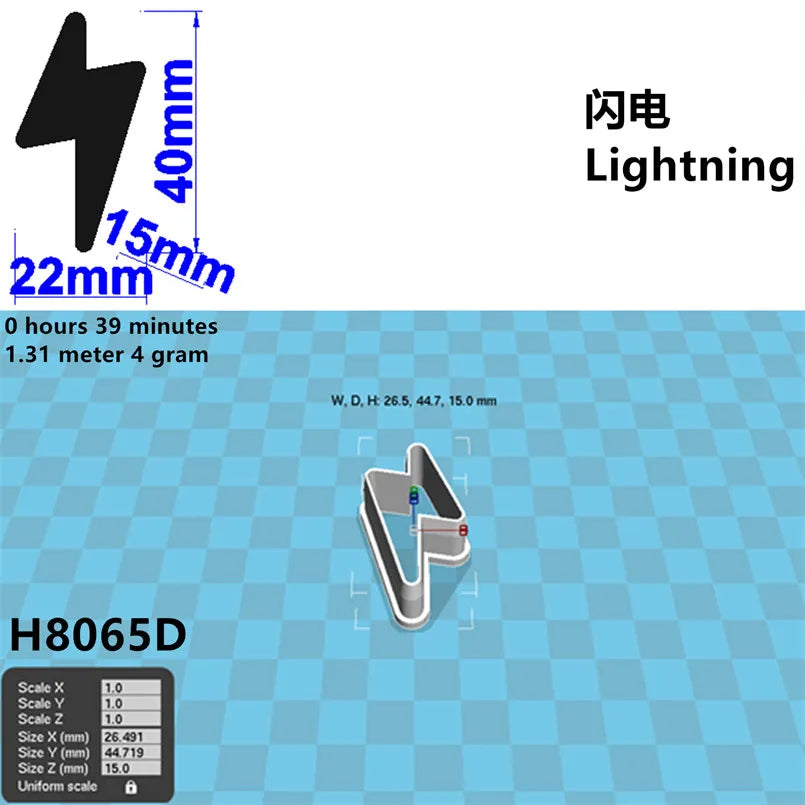 Four Specifications Cartoon Nature Graphics Super Lightning,Plastic Mold,Cake Fondant Tools,Cookie Sushi and Fruits Cutters