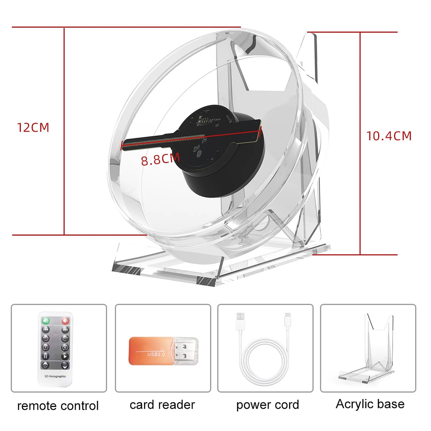 3D Hologram Projector Advertising Display Fan Advertisment Video Player 3D Naked Eye HD LED Photo Video Fan with Bright LED Bead