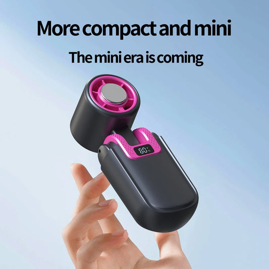 Mini Ice Cooling Portable Fan Turbo High Speed Handheld Fan Long Battery Life USB Rechargeable Foldable For Outdoor Travel