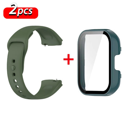Silicone Strap+Case for Xiaomi Redmi Watch 3 Active band smartwatch Accessories Sport Bracelet For Redmi watch3 Active/Lite Case