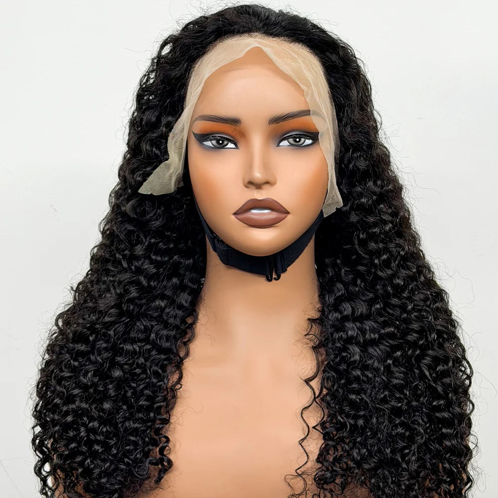24 inch Full Water Wave Human Hair Wig 100% Human Hair 300% Density 13x4 Lace Frontal Front Curly Human Hair Wig for Black Women