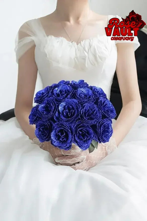 30/50 pcs 7/6 cm Glitter artificial flower rose Mother's/Valentine's Day girl friend wife DIY bouquet gifts for wedding Birthday