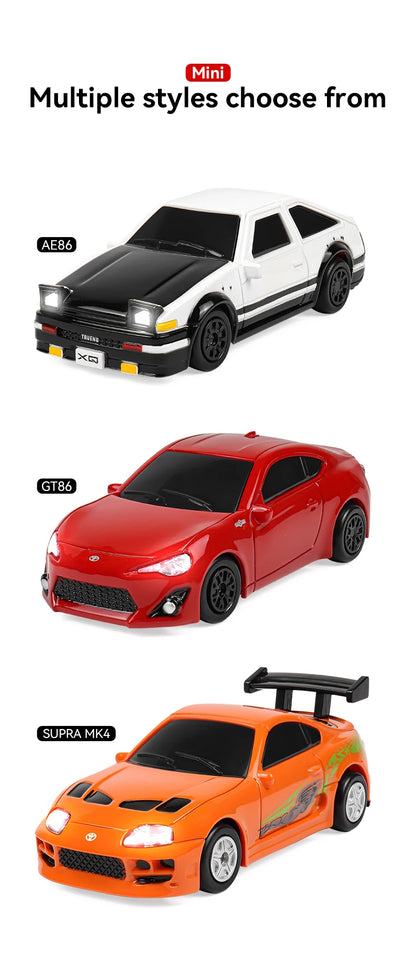 Lighting RC Cars 2.4Gh Remote Contorl 1/64 Stunt Drift Car 2WD High Speed Model Vehicle Toy Gifts For Boys Girls Children Adults