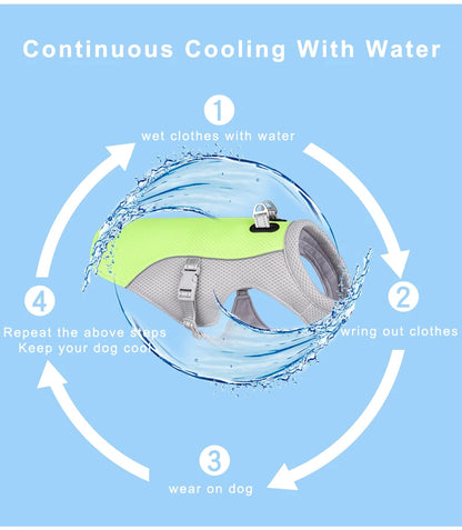 Summer Pet Dog Cooling Vest Heat Resistant Cool Dogs Clothes Breathable Sun-proof Clothing For Small Large Dogs Outdoor Walking