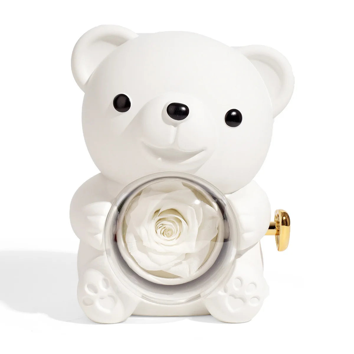 New Rotating Hugging Bear Rose Jewelry Box Eternal Flower Gift Box for Girl Mother's Day Valentine's Day Christmas Gift
