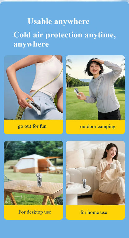 2026 new ice-cooling high-speed fan, semiconductor cooling handheld fan, portable mini pocket digital display small fan