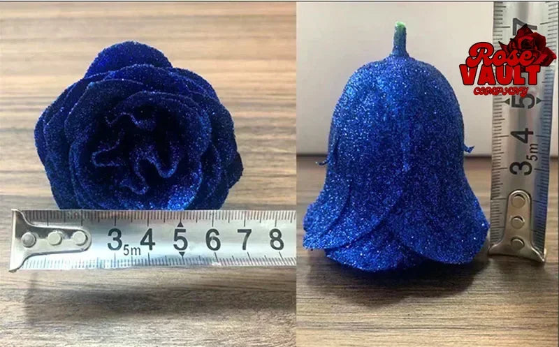 30/50 pcs 7/6 cm Glitter artificial flower rose Mother's/Valentine's Day girl friend wife DIY bouquet gifts for wedding Birthday