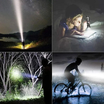 Outdoor Tactical Zoom Camping Waterproof Flash Light Aluminum Alloy Portable Torch Powerful LED Flashlight USB ReChargeable