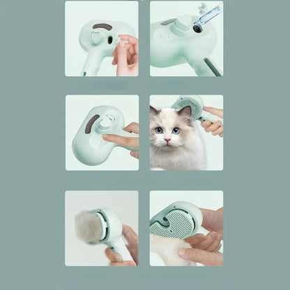 Pet Comb Steam Massage Brush Soft Tooth Spray Universal Brush 3in1 Hair Removal Multifunctional Massage Comb USB Spray Brush For