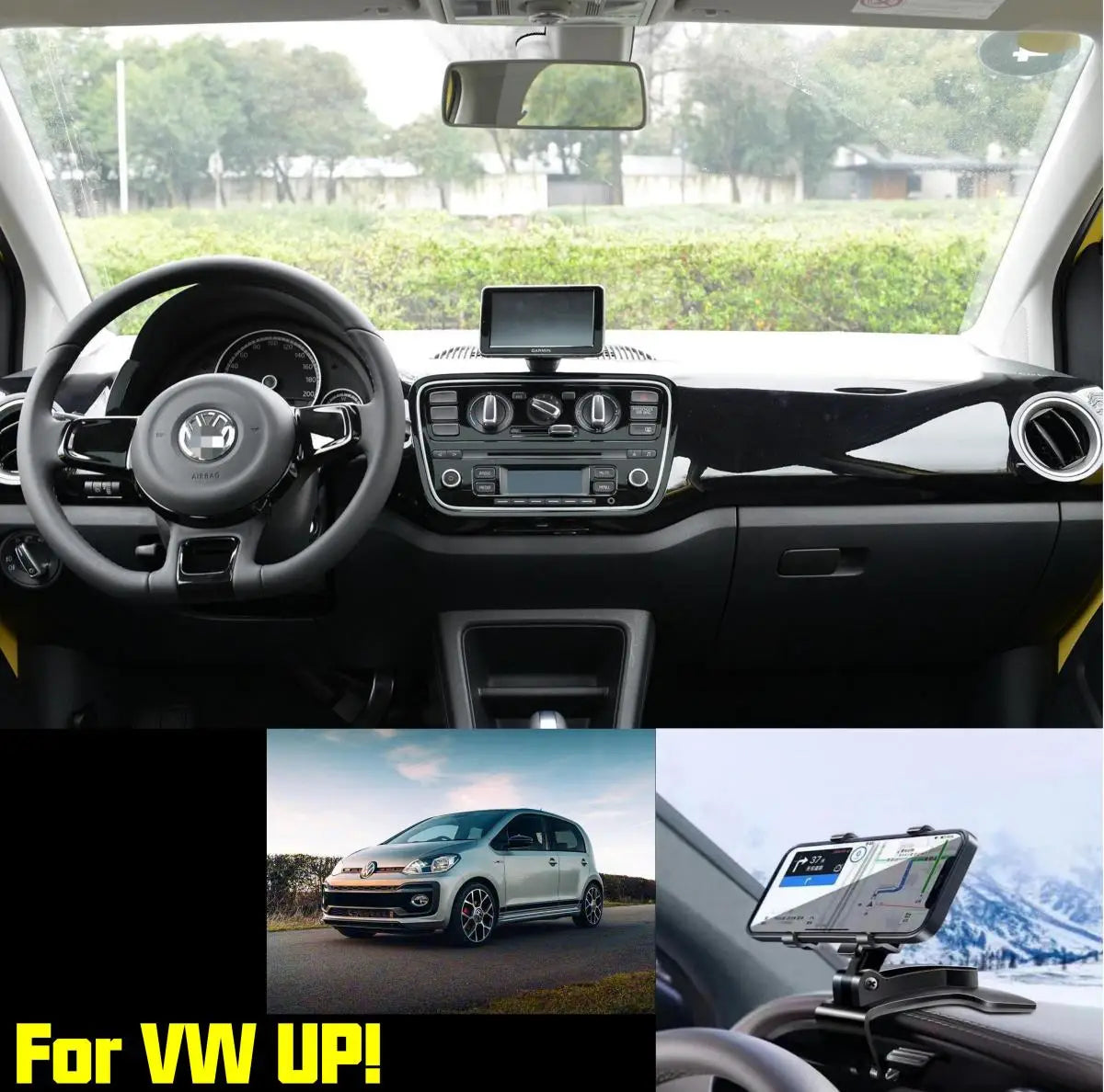 Car mobile phone navigation stand For VW UP! can be installed on the rearview mirror, dashboard and sun visor