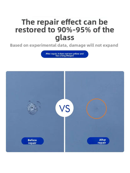 Car Glass Repair Kit - Removes Scratches, Fixes Windscreen Cracks for Cars/Trucks/Motorcycles, Auto Glass Recovery Set