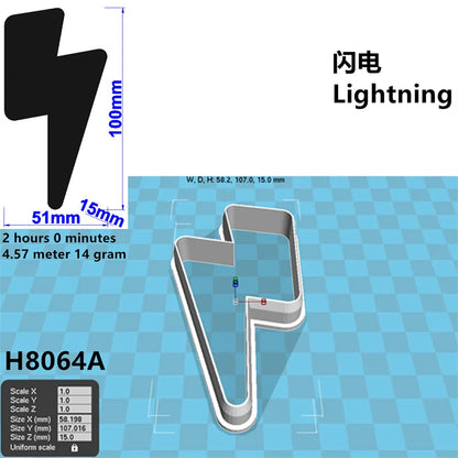 Four Specifications Cartoon Nature Graphics Super Lightning,Plastic Mold,Cake Fondant Tools,Cookie Sushi and Fruits Cutters