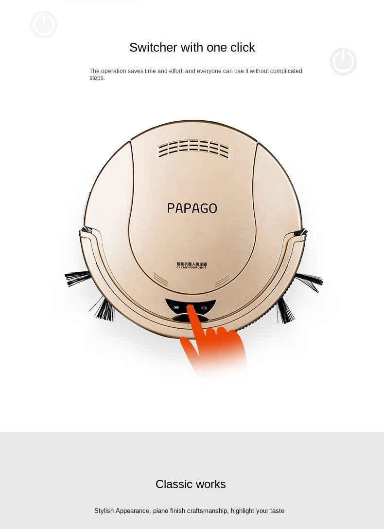 2023PapaGo Sweeping robot Household Ultra-thin Fully automatic intelligent vacuum cleaner Wipe the mopping machine