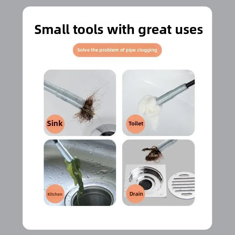 Opens Clogging of Sewage Pipe Cleaning Tool Drain Unclogger Professional Pipe Plunger Drain Clog Remover Clogged Toilet Cleaner