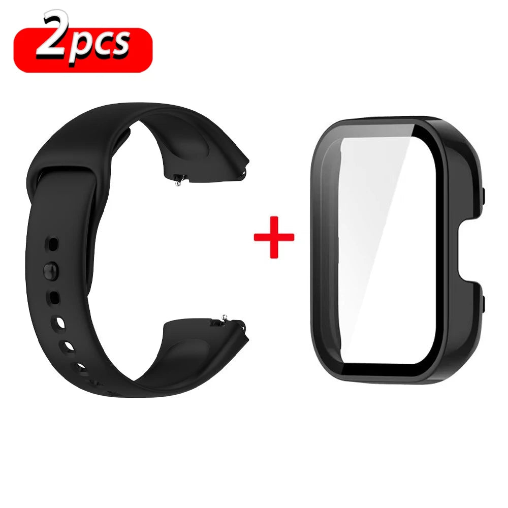 Silicone Strap+Case for Xiaomi Redmi Watch 3 Active band smartwatch Accessories Sport Bracelet For Redmi watch3 Active/Lite Case