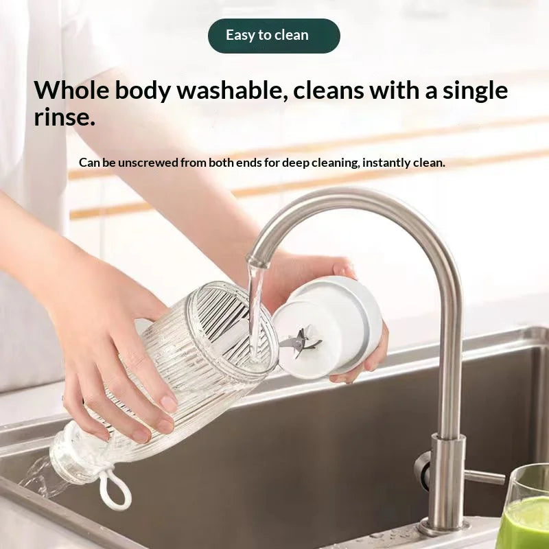 Portable Mini Juicer USB Rechargeable 6 Blades Handheld Fruit Blender Multifunctional Juice Maker for Smoothie Milkshake