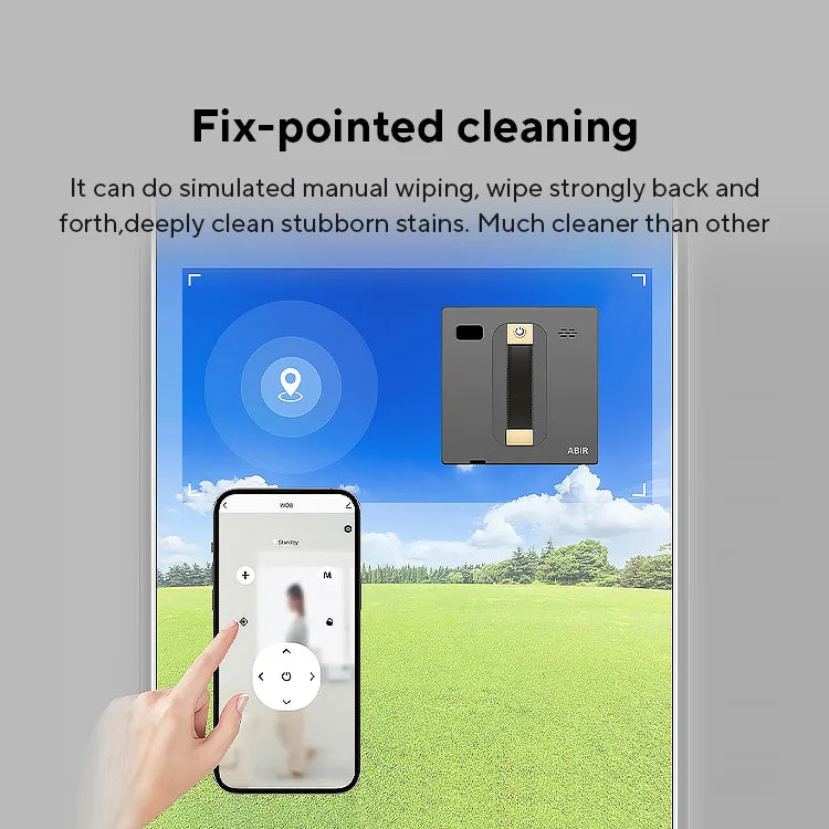Robot Window cleaner ABIR WD8,Dual Water Spray,Smart Memory,High Vacuum Suction, Laser Sensor, Home Wall Glass Cleaning Robot