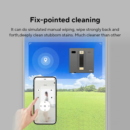 Robot Window cleaner ABIR WD8,Dual Water Spray,Smart Memory,High Vacuum Suction, Laser Sensor, Home Wall Glass Cleaning Robot