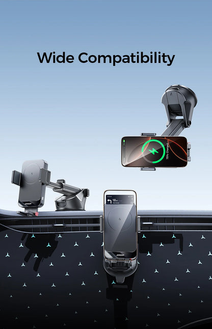 Joyroom Car Phone Holder 15W Wireless Charging Car Holder Charger 360° Rotation One-Hand Operation Car Phone Mount For  4.7-7''