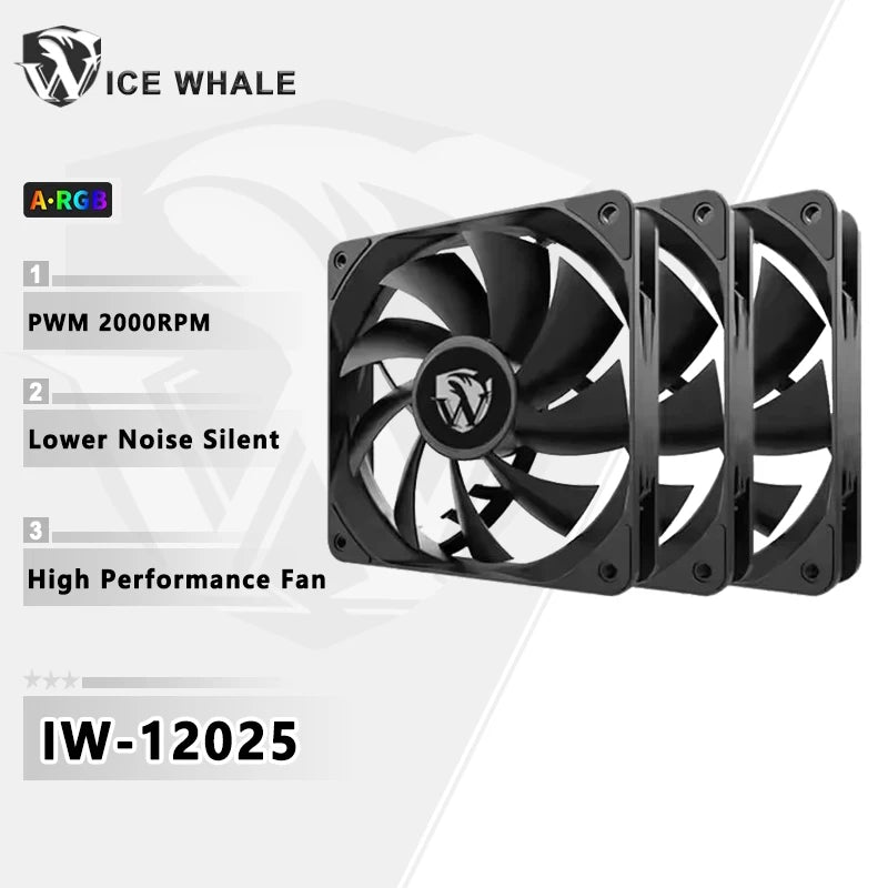 ICE Whale IW-12025 120mm Cooling Fan 4Pin PWM Temperature Control 2000RPM High air volume Mute CPU Cooler Radiators PC Case Fan
