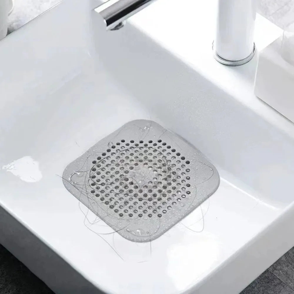 Drain Cover - No Drill Hair Catcher for Sink/Bathtub/Shower, Fine Mesh Waterproof Filter with Suction Cups Kitchen Accessories