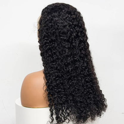 24 inch Full Water Wave Human Hair Wig 100% Human Hair 300% Density 13x4 Lace Frontal Front Curly Human Hair Wig for Black Women