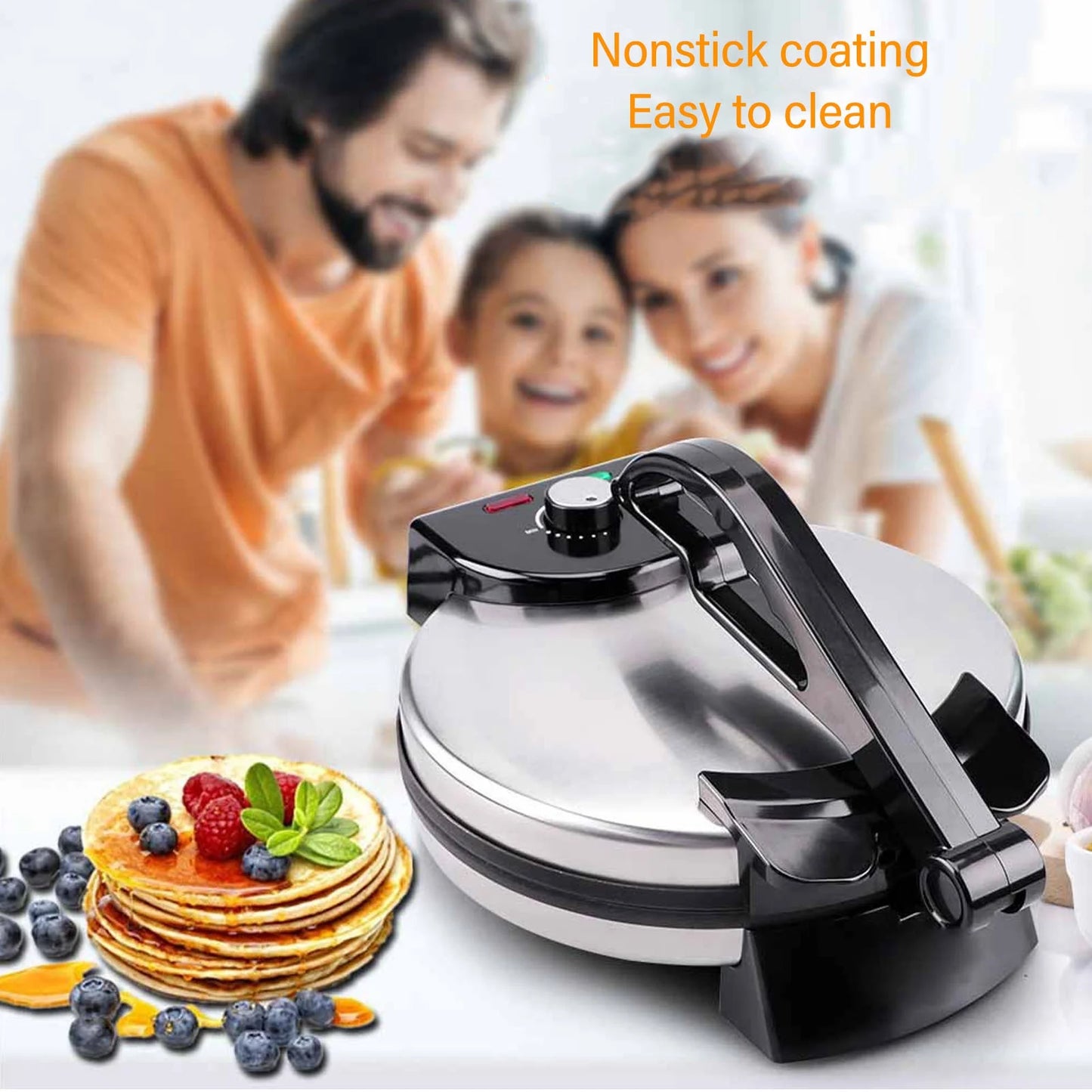 Electric Crepe Maker Roti Maker Machine Knob Temperature Control Fast Heating Simple  10in Easy Cleaning for Kitchen