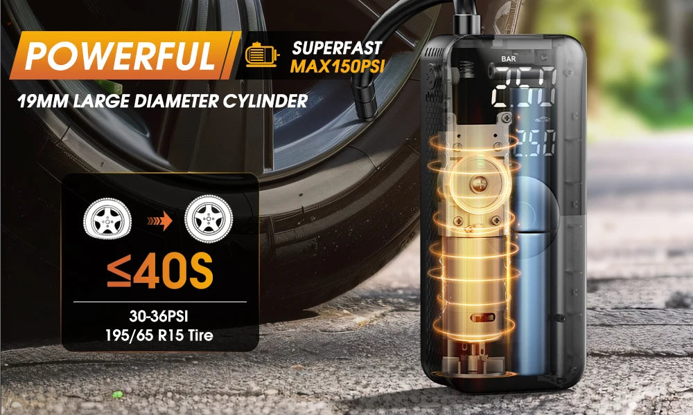 CARSUN Portable Tire Inflator Rechargeable Electric Inflator For Car  Bicycle Digital Air Compressor Football Ball Inflator Pump