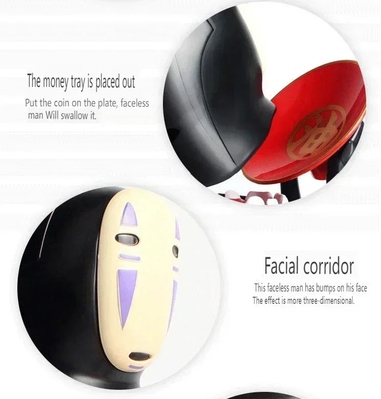 No Face Man Electric Piggy Bank - Automatic Coin Consumption Battery Charging Storage Jar for Birthday Gifts