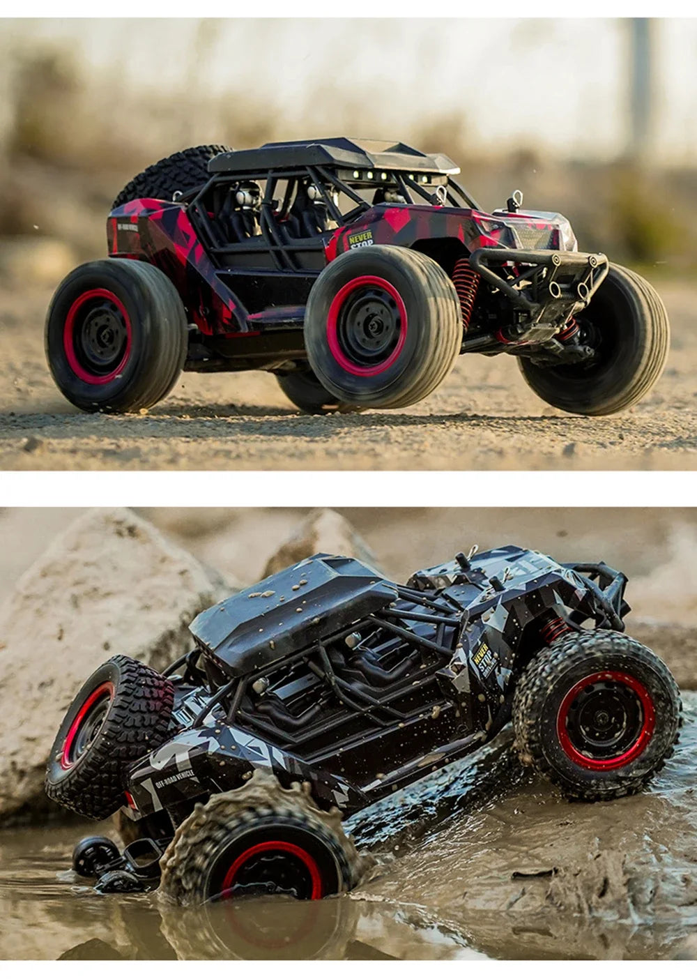 16106 1:16 50KM/H 4WD RC Car With LED Remote Control Off-road Cars High Speed Drift Monster Truck for Kids vs Wltoys 144001 Toys